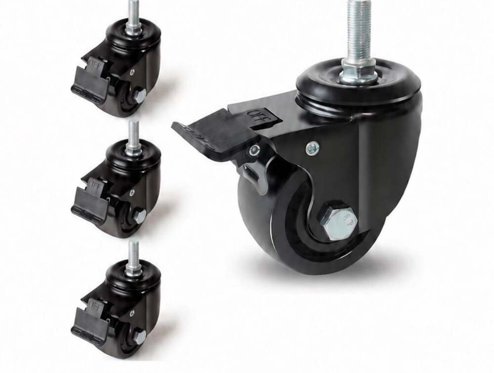 WIEYUNN 3 inch Stem Caster Wheels 4400lbs, Threaded 3x1.77x4.25 in No hardware